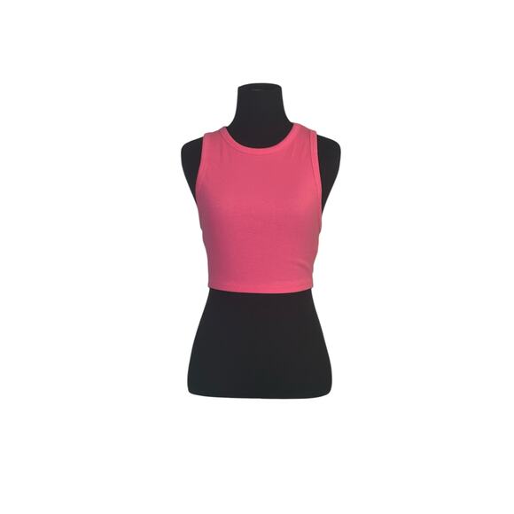 Zara pink ribbed crop tank top size M - Picture 11 of 12